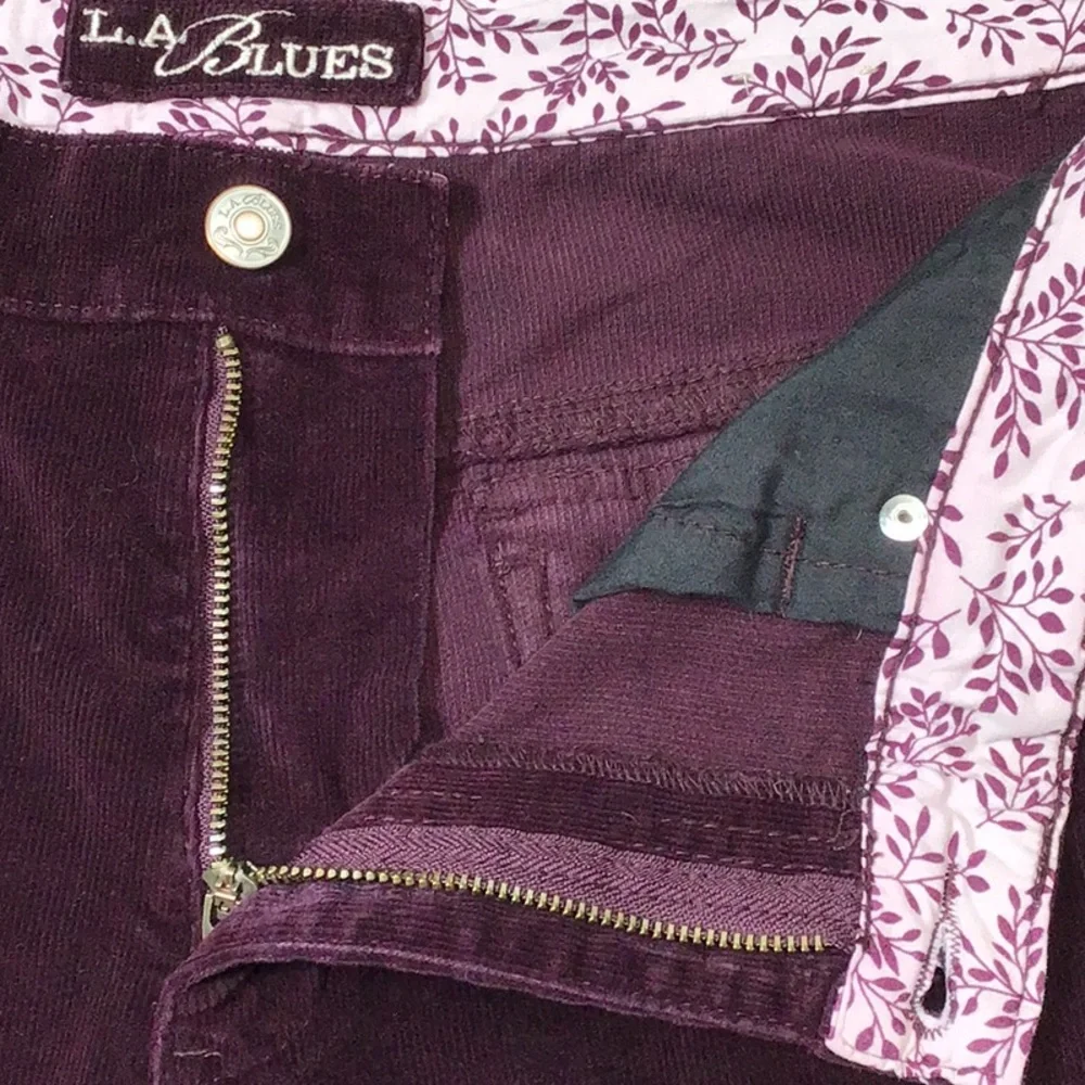 VTG L.A. Blues Purple Corduroy Wide Straight Leg 5 Pocket Jeans Sz.16 - Picture 8 of 12